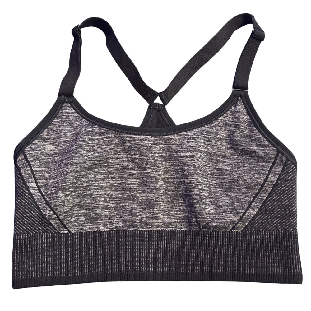 All in Motion Women's Gray Black Seamless Racerback Sports Bra Size M